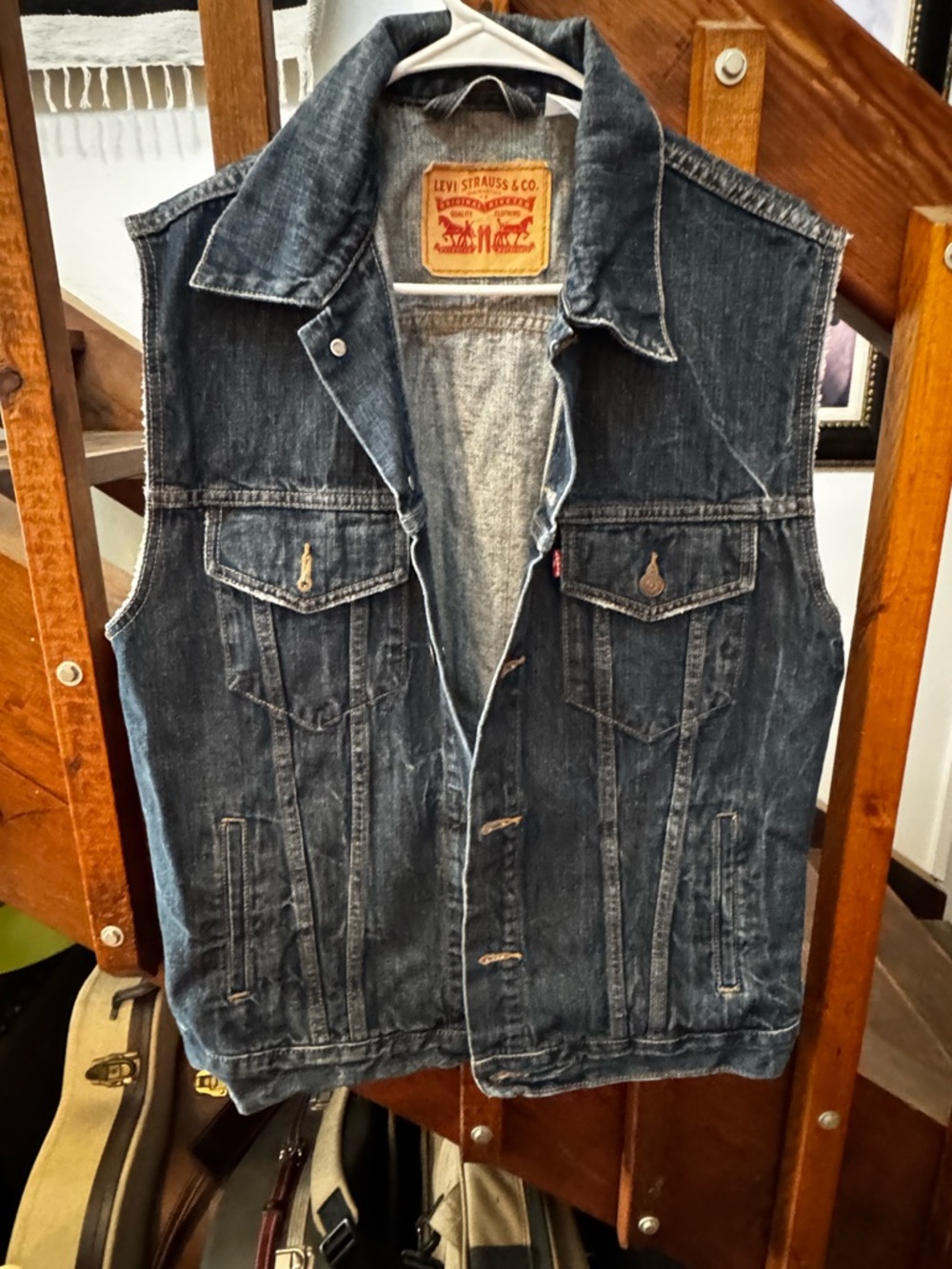 Levi's Dark Indigo Denim Vest - Picture 2 of 6